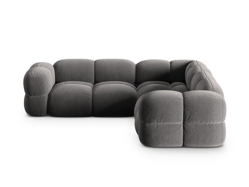 Cosmopolitan Design Hoekbank Loretto 4-zits, flueel grijs - 250x250x68cm