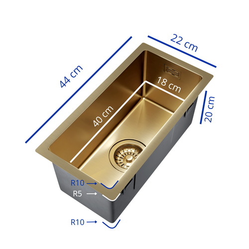 LOMAZOO Spoelbak Keuken Astra - 18 x 40 cm - RVS
