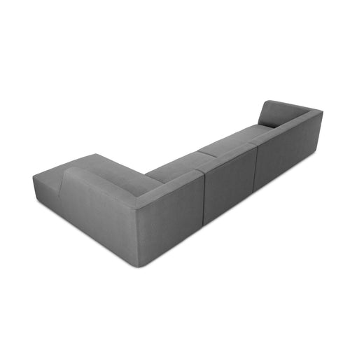Cosmopolitan Design - Modulaire hoekbank rechts Siena 5-zits, structurele stof grijs - 180x366x69cm