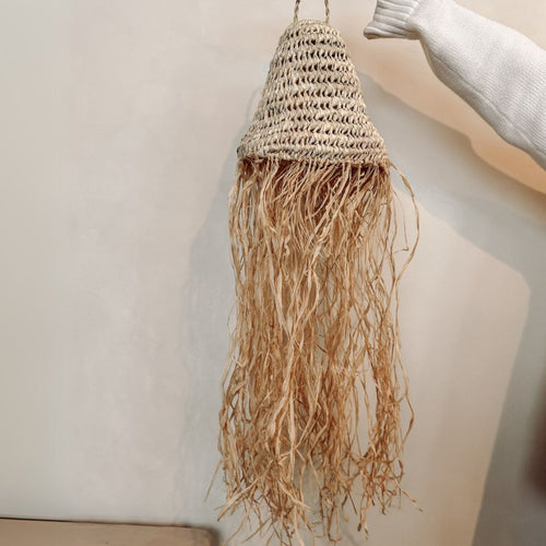 NOA MAY Hanglamp Ayla - naturel - palmblad - Ø 20 x h 22 cm