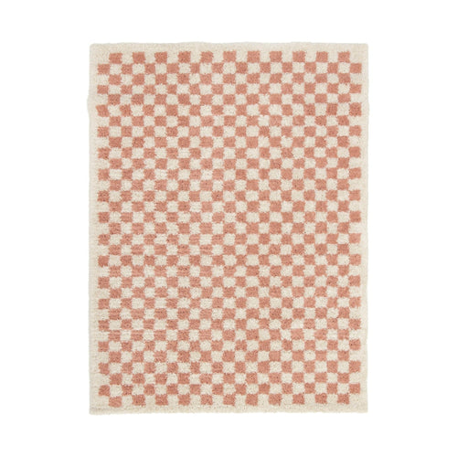 AFK Living vloerkleed Checkers - shaggy - roos - 160 x 213 cm