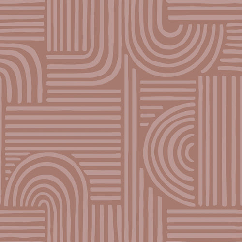 ESTAhome behang grafisch 3D motief oudroze - 50 x 900 cm - 131489 - vtwonen shop