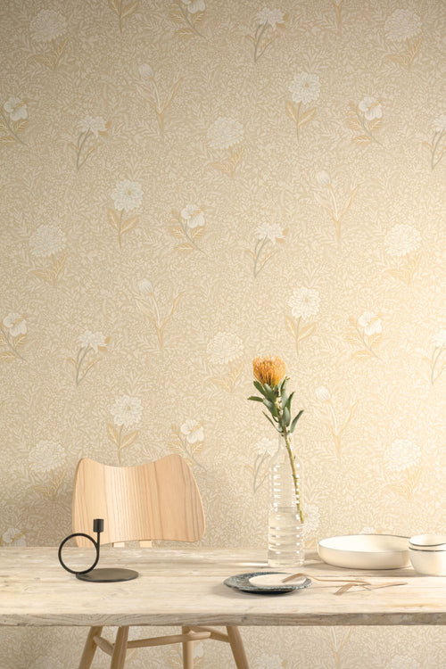 Masureel behang bloemen beige - 53 cm x 10.05 m - 632012 - vtwonen shop