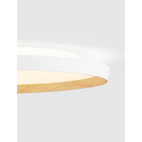 Nova Luce VOMOS Inbouw plafondlamp zandwit, hout, Triac dimbaar, LED 55W 4760lm 2700-3000-4000K CCT