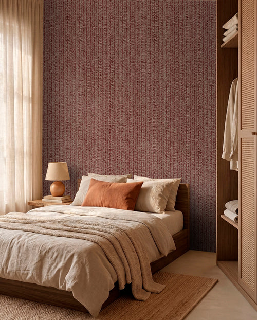 Sanders & Sanders behang zigzag motief bordeaux rood - 53 cm x 10 m - 640504
