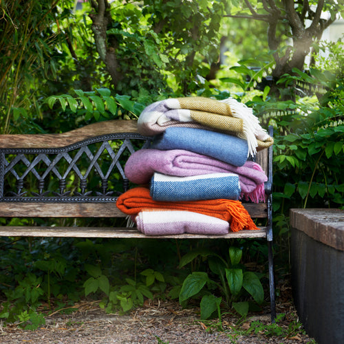 Klippan 100% wollen deken - Gotland - turqoise- 130x200cm - vtwonen shop