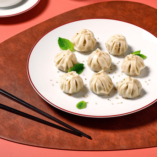 Bonbistro - Placemat 45x37cm lederlook bruin Layer - Set van 4