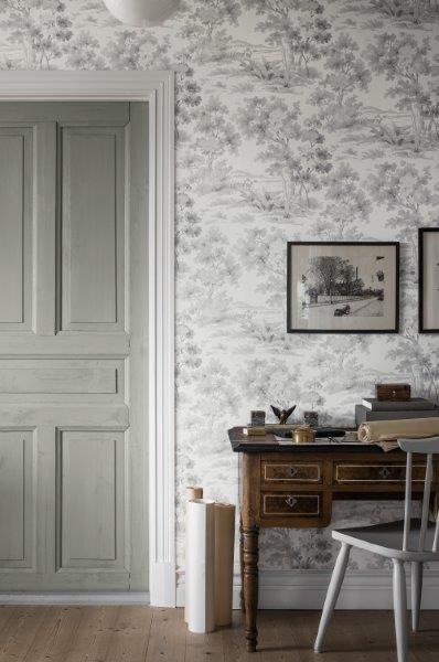 Borastapeter behang bosrijk landschap grijs - 53 cm x 10.05 m - 660387 - vtwonen shop