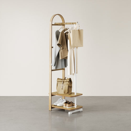 Umbra kapstok Bellwood - 39 x 44 x 168 cm - wit/naturel