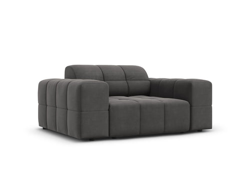 Cosmopolitan Design Fauteuil Chicago flueel grijs - 102x132x78cm