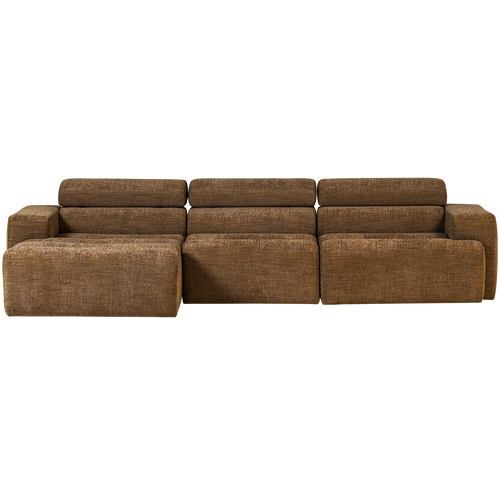 WOOOD chaise longue bank links Novi - Polyester - Karamelbruin Melange - vtwonen shop