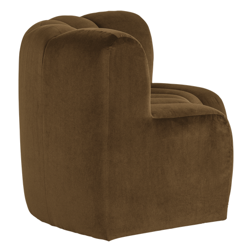 WOOOD eetbank halfronde hoek rugleuning Mojo - Velvet - H.geel - 83x152x73