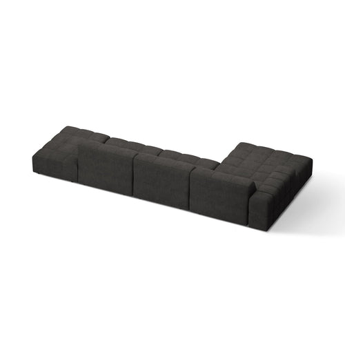 Cosmopolitan Design - Linker hoekbank Chicago 5-zits, chenille donkergrijs - 167x348x78cm
