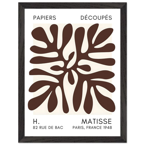 Artfulprints Poster met Lijst Matisse - Deep ocean brown   - 30x40 cm - Bruin
