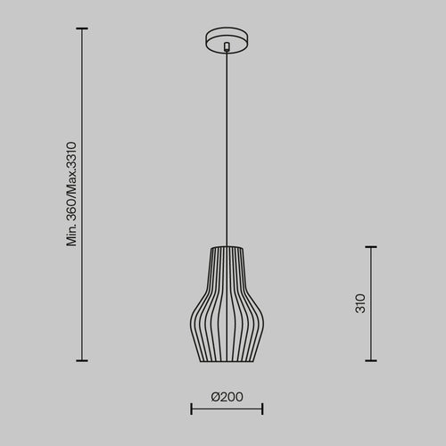 Maytoni - Hanglamp Roots - Zwart - Ø20 - vtwonen shop