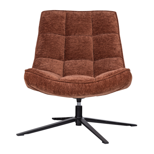 WOOOD draaifauteuil Maudi - Chenille - Bruin - 84x74x86