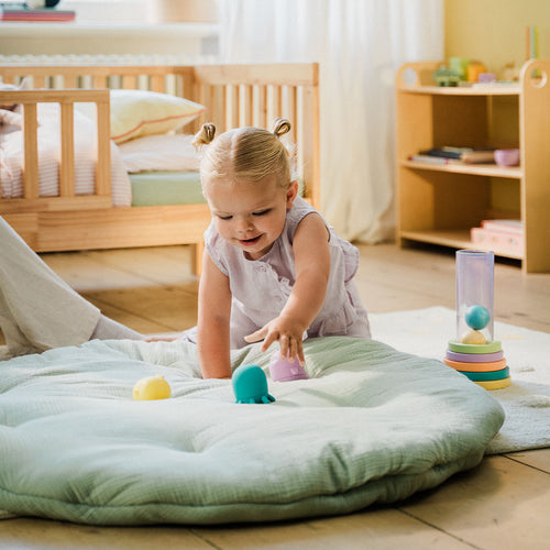 Petite Amélie ROND SPEELKLEED Ø100 CM - biologisch katoen - groen