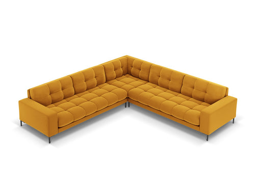 Cosmopolitan Design Symmetrische hoekbank Bali 6-zits, flueel, geel - 256x256x75cm