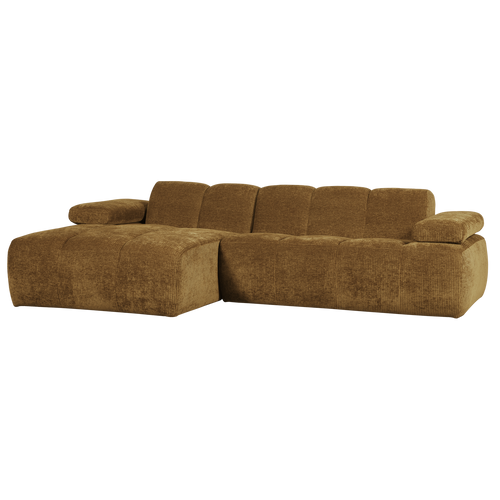 WOOOD chaise longue links Mojo - Geweven Ribstof - Honing Geel