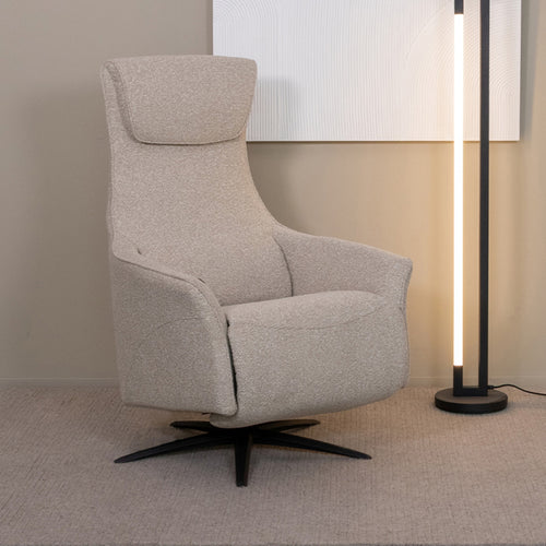 LABEL51 Elektrische Fauteuil Lund - Naturel/Zwart - 74x83x112cm