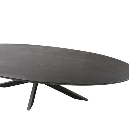 StarFurn Eettafel Brandy - Ovaal Zwart Mangohout - 240x110x76cm