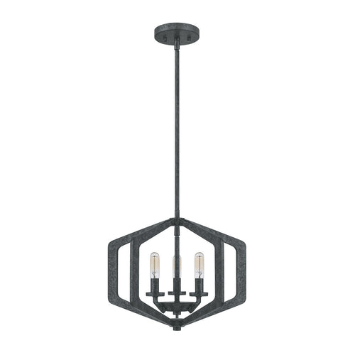 Elstead Quoizel Vanguard Draadframe Hanglamp Plafondlamp Oud Zwart