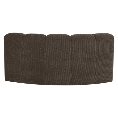 WOOOD eetbank halfronde hoek rugleuning Mojo - Ribstof - Bruin - 83x152x74