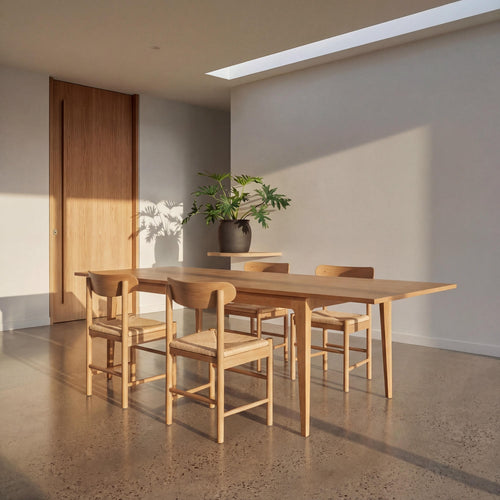 Furnhouse uitschuifbare eettafel Kerteminde - Natuurlijk eikenhout - 220/320x100 cm