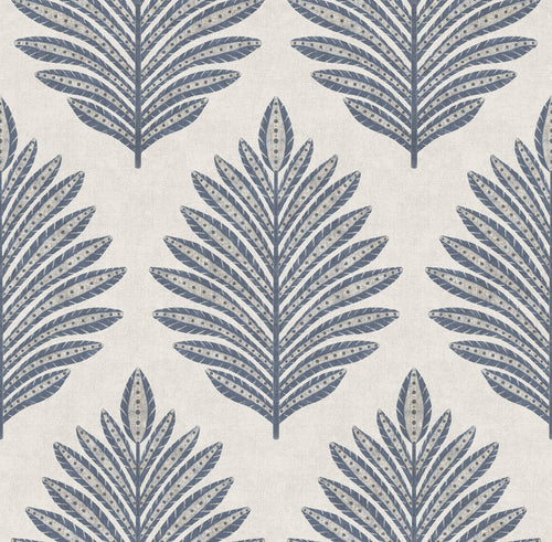 Sanders & Sanders behang bladeren blauw - 53 cm x 10 m - 641012