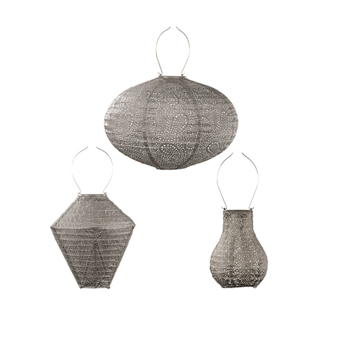 Lumiz solar lampion - taupe set - 3 stuks - vtwonen shop