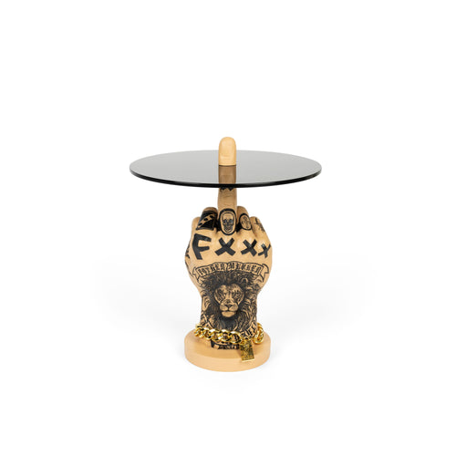 Bold Monkey Fother Mucker bijzettafel leeuw - Beige - vtwonen shop