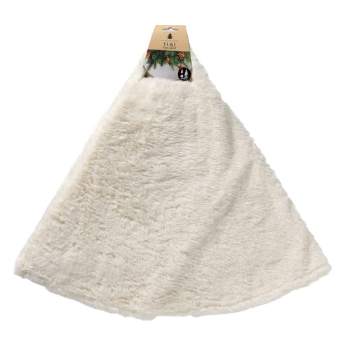YUKI - kerstboomrok Ø115 cm - imitatiebont - Snow White - wit
