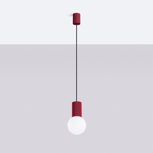 Sollux Lighting Hanglamp HALO 1 bordeauxrood - 12x12x120cm