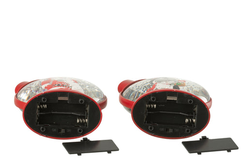 J-Line hanger Waterbol Peperkoekman + Kerstman - kunststof - rood - 2 stuks