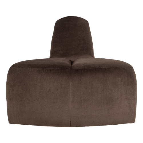 WOOOD eetbank hoek rond rugleuning Mojo - Velvet - Bruin - 83x73x73