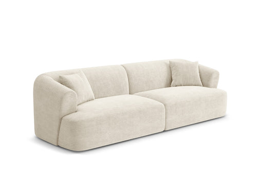 Cosmopolitan Design Modulaire bank Campi 4-zits, ribfluwelen ivoor - 90x255x70cm