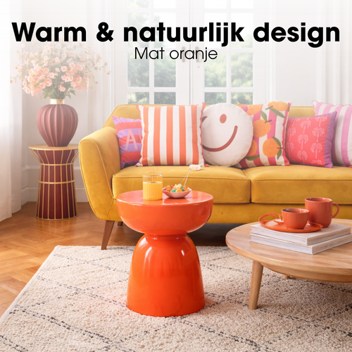Mica Decorations Elliot Bijzettafel - Bijzettafel Rond H45 x Ø32 cm - Bijzettafeltje voor Woonkamer of Slaapkamer - Ideaal als Plantentafeltje - IJzer