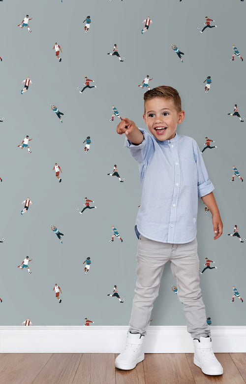 ESTAhome behang voetbalspelers lichtblauw - 50 x 900 cm - 131280 - vtwonen shop