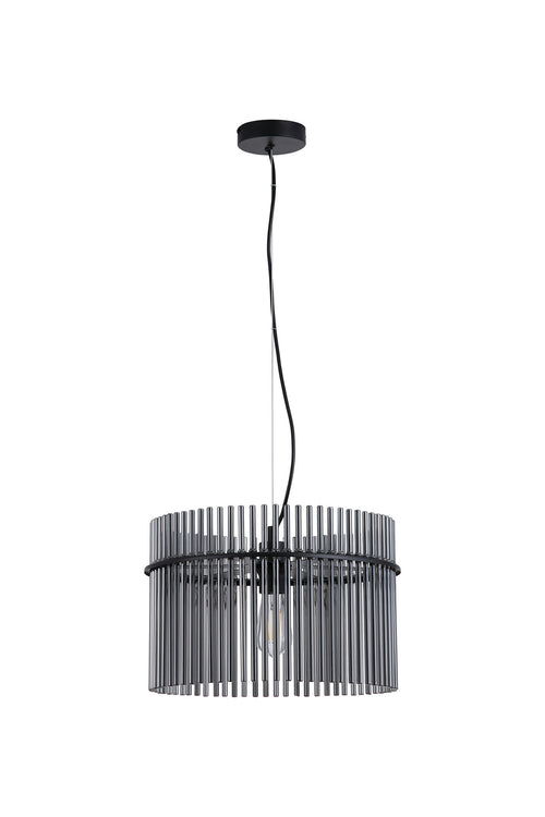 Searchlight hanglamp Swizzle - 1 lichts - 40  x 120   cm - zwart rookglas