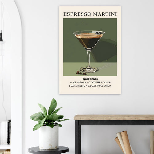Artfulprints  Espresso Martini cocktail - Ingrediënten   poster 50x70 cm - vtwonen shop
