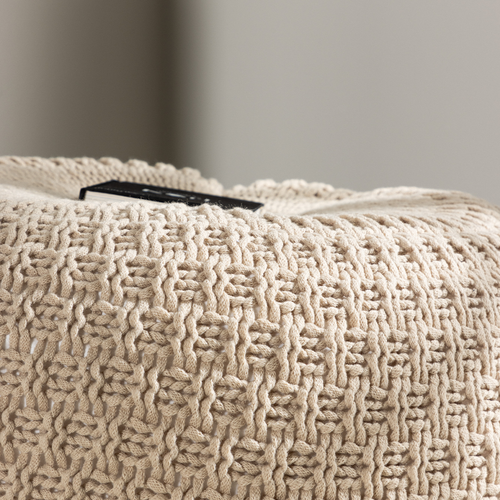 Nest living Sylvie Gevlochten Ronde Poef Beige - Ø 60 cm