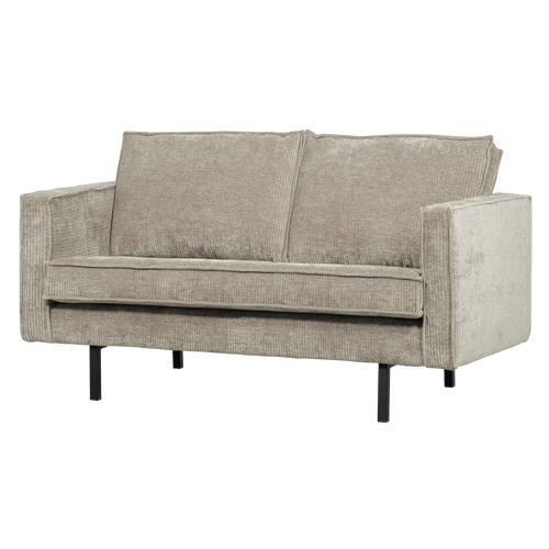 WOOOD 2-zits bank Rodeo - Ribstof - Donkerzand - 85x150x86