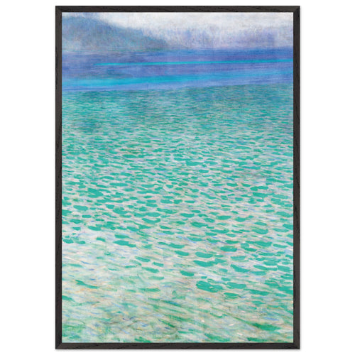 Artfulprints Poster met Lijst Gustav Klimt - Attersee   - 70x100 cm - Turquoise