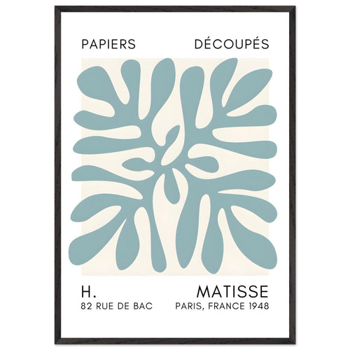 Artfulprints Poster met Lijst Matisse - Deep ocean turquoise   - 70x100 cm - Turquoise