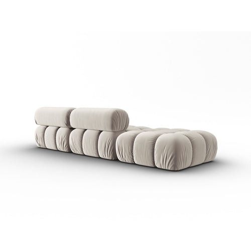 Cosmopolitan Design - Linker modulaire bank Cortina 4-zits, flueel donkerbeige - 94x282x70cm