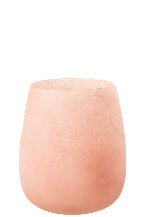 J-Line vaas Frosted - glas - roze - 27 cm hoog