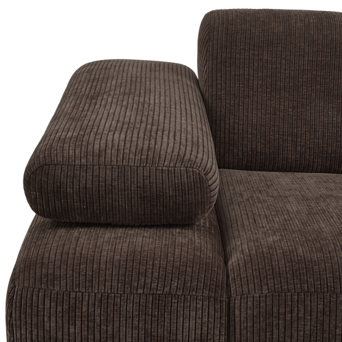 WOOOD 1-zits bank met arm links Mojo - Ribstof - Bruin - 74x120x97 - vtwonen shop