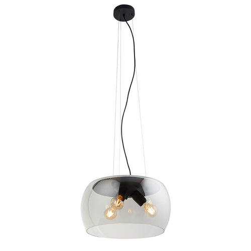 Lighto | Moderne hanglamp zwart met rookglas 3-lichts | Avalon - vtwonen shop