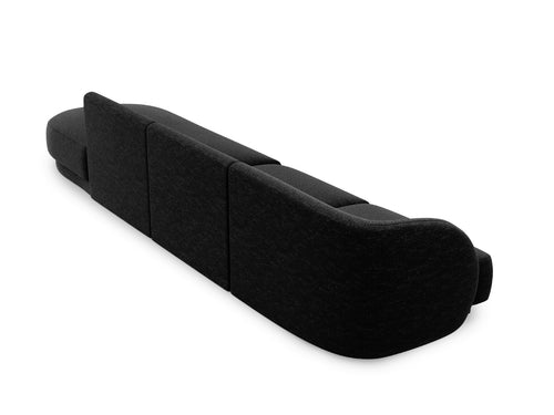 Micadoni Rechte bank Miley 4-zits, chenille, zwart - 90x323x70cm