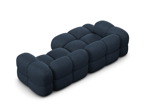 Cosmopolitan Design linker hoekbank Loretto 3-zits, structurele stof donkerblauw - 147x250x68cm